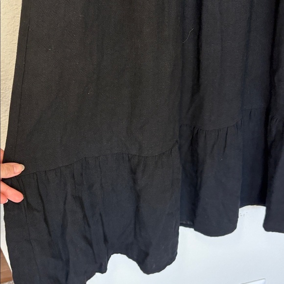 She + Sky Black Maxi Dress Tiered Medium Puff Sleeve - Picture 6 of 6